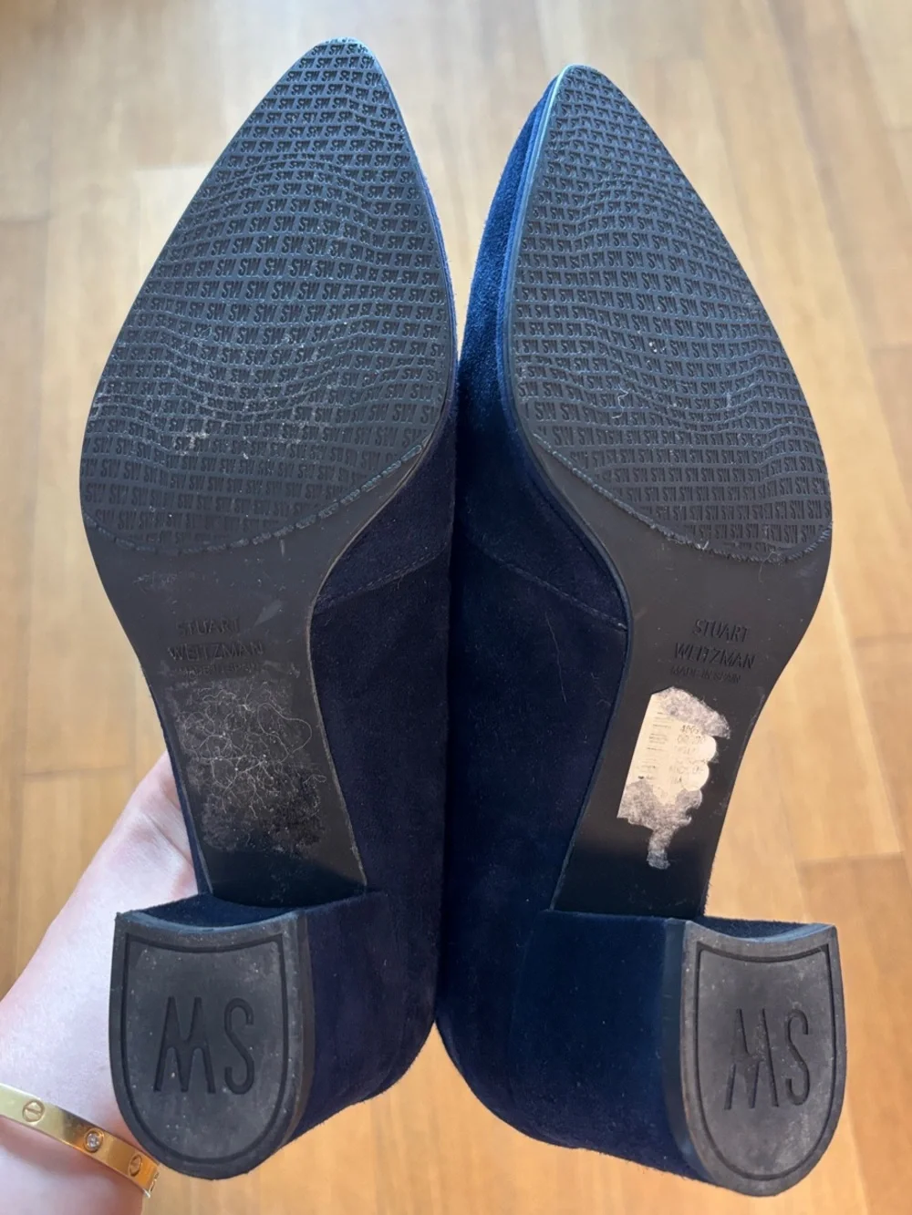 Stuart Weitzman Navy Over-the-Knee Suede Boots